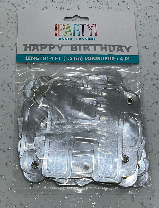 Banner HAPPY BIRTHDAY SILVER