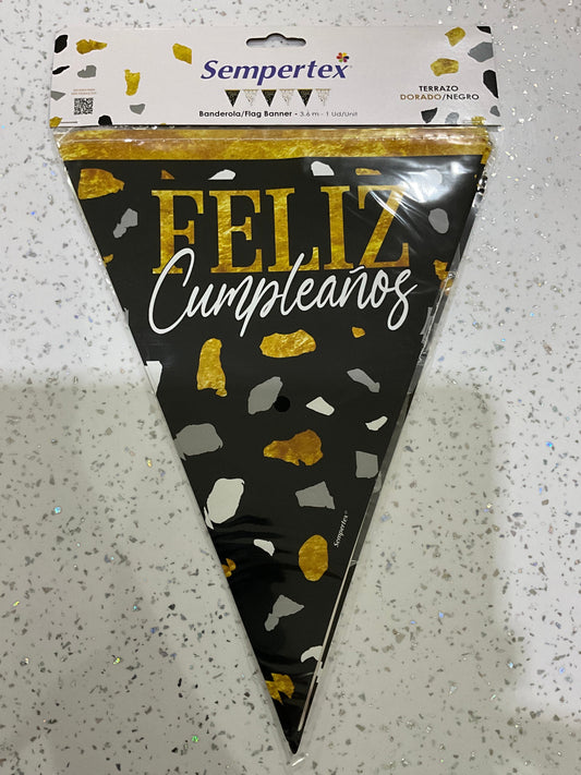Banderin sempertex dorado y negro