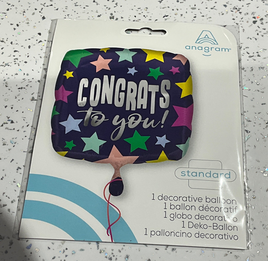 MYLAR 18” CONGRATS TO YOU