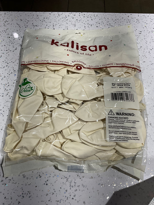KALISAN 12” SNOW WHITE 50CT