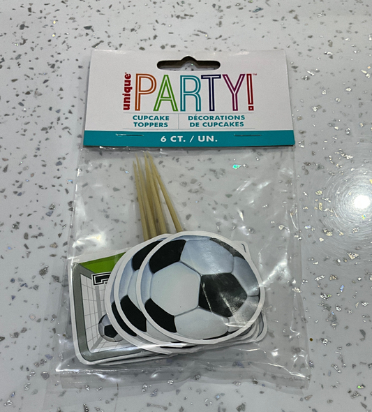 CUPCAKE TOPPERS SOCCER 6CT