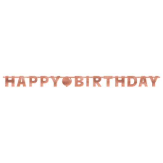 Blush Birthday “Happy Birthday” Letter Banner, 1 Piece, 8ft