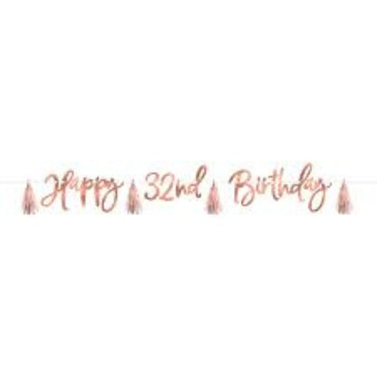 Kit de Banner Personalizable de Blush Birthday, 1 Pieza, 9 ft