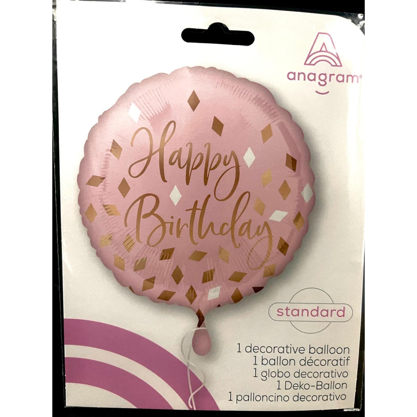 Blush Birthday Mylar Balloon, 1 Piece, 17 in