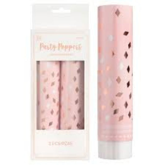 Blush Birthday Confetti Poppers, 2 Pieces