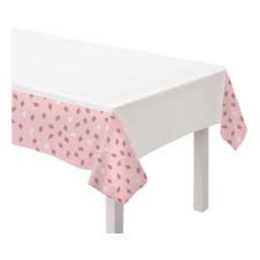 Blush Birthday Tablecloth, 1 Piece, 54 in x 84 in