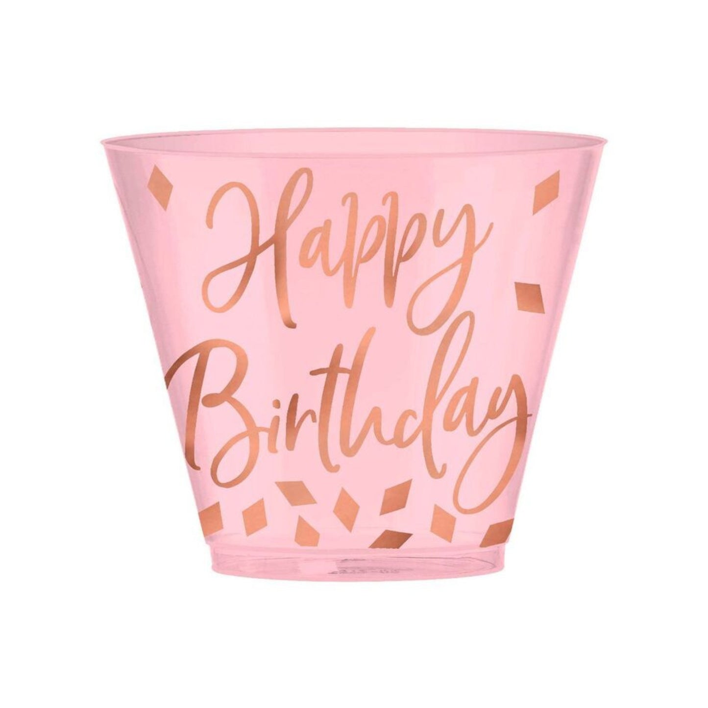 Vasos “Happy Birthday” de Blush Birthday, 30 Piezas, 9 oz