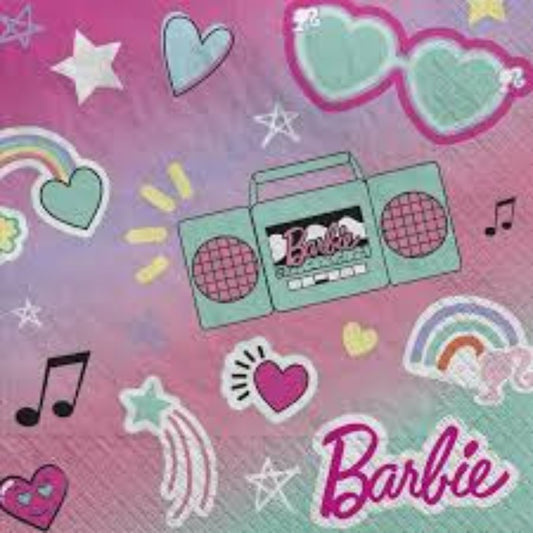 Barbie Dream Napkins, 16 Pieces, 9 3/4 in x 9 3/4 in