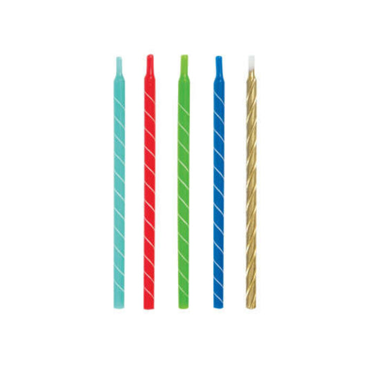 Bright Triangle Colored Candles, 12 Pieces, 5 in