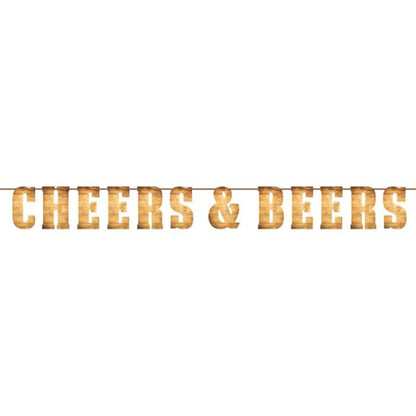 Cheers &amp; Beers Letter Banner, 1 Piece, 2m x 6in