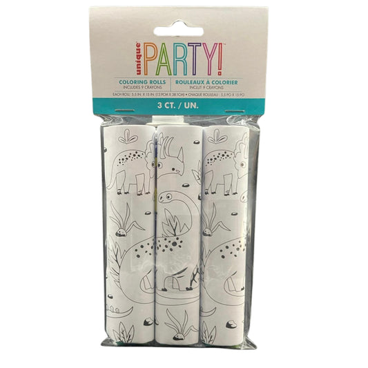 Dinosaur Coloring Rolls, 3 Pieces