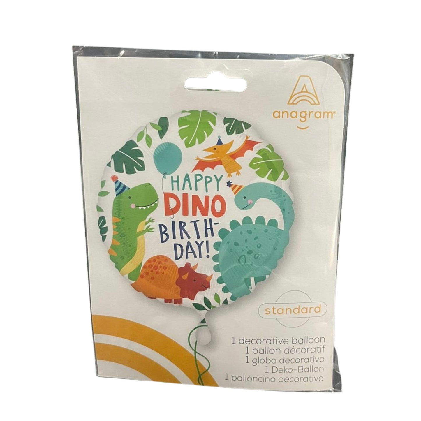 Globo Mylar de Dinosaurios, 1 Pieza, 18 in