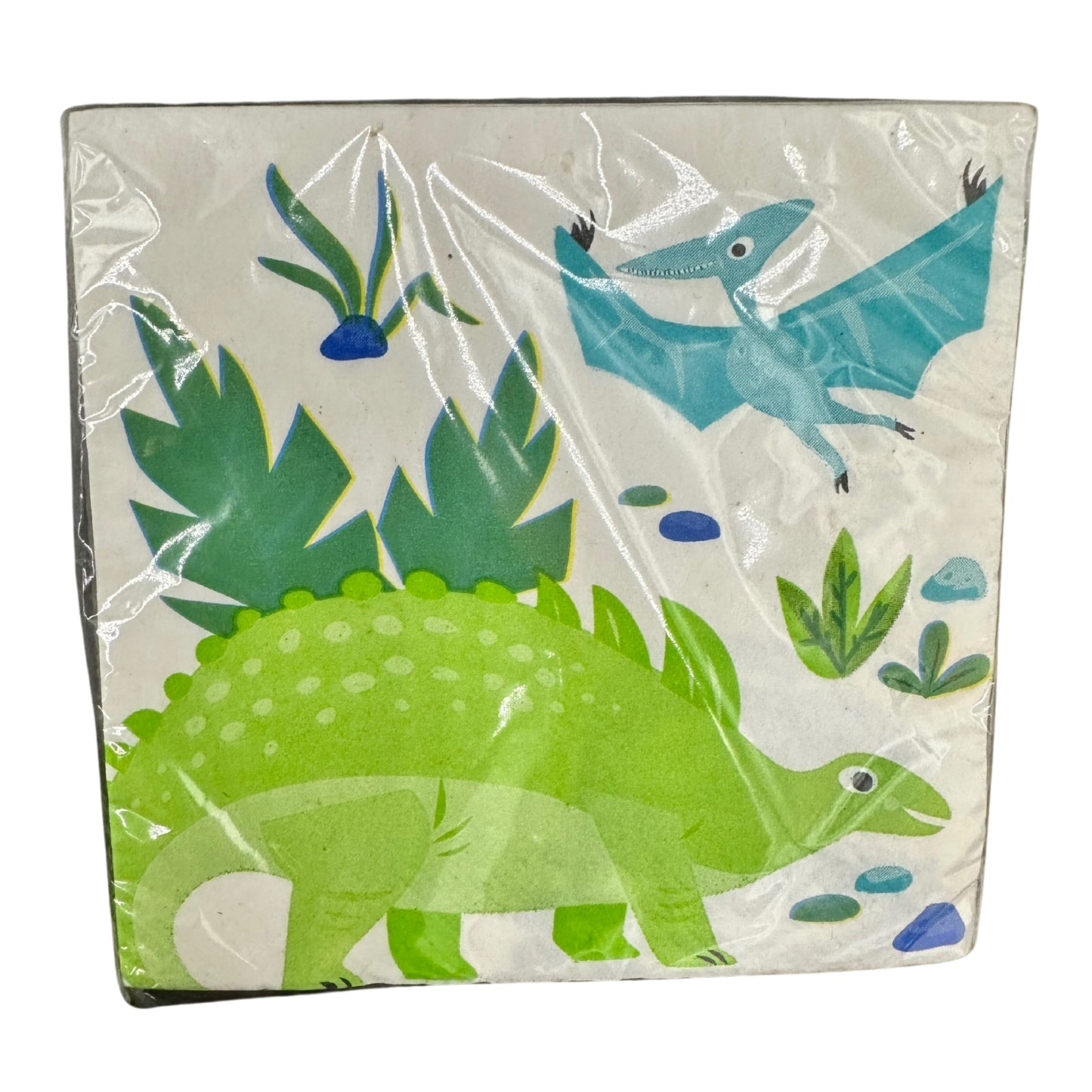 Dinosaur Napkins, 16 Pieces, 9 3/4 in x 9 3/4 in