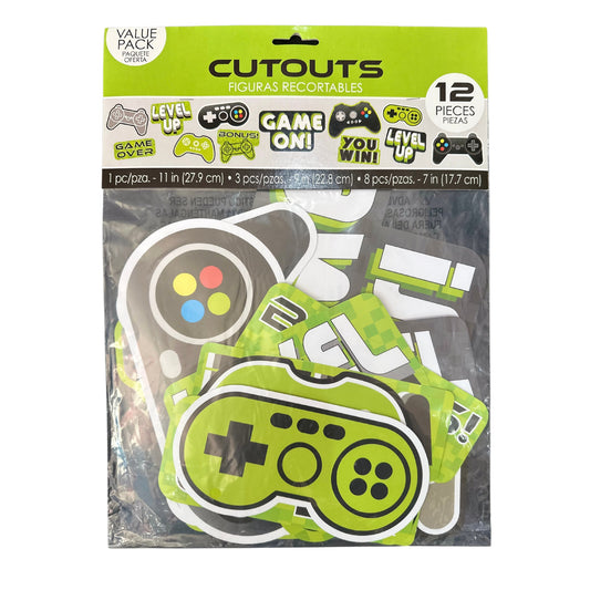 Cutout Video Game Figures, 12 Pieces, 11 in / 9 in / 7 in