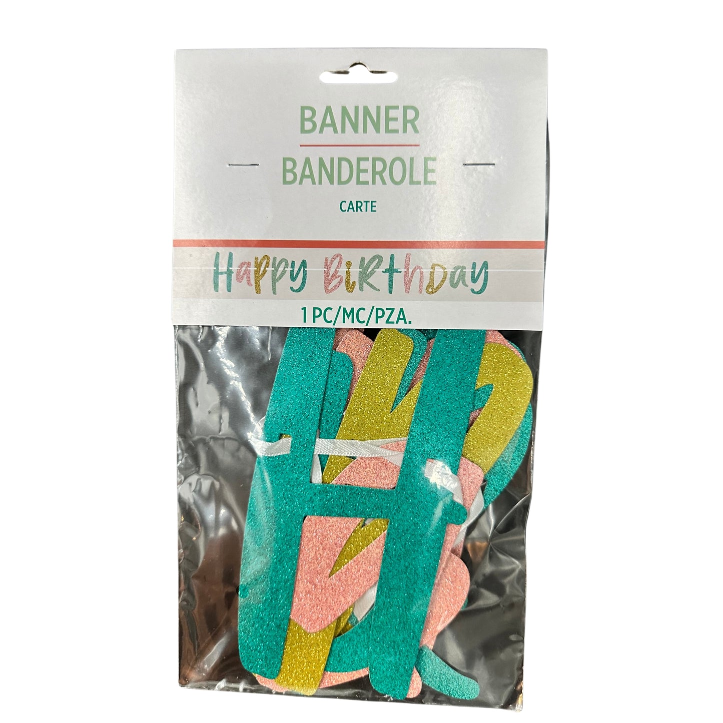 Happy Cake “Happy Birthday” Letter Banner, 1 Piece, 12 ft