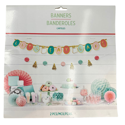 Happy Cake Banner Kit, 2 Pieces, 5.4 ft / 5.6 ft