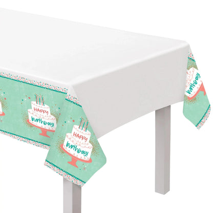 Happy Cake Tablecloth, 1 Piece, 54 in x 102 in