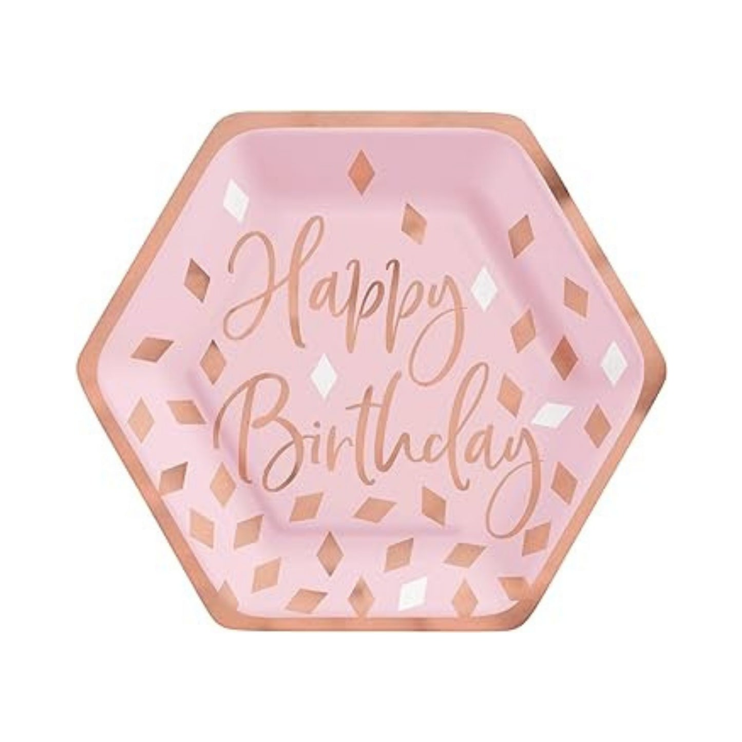 Blush Birthday Plates, 8 Pieces, 7 in x 7 in