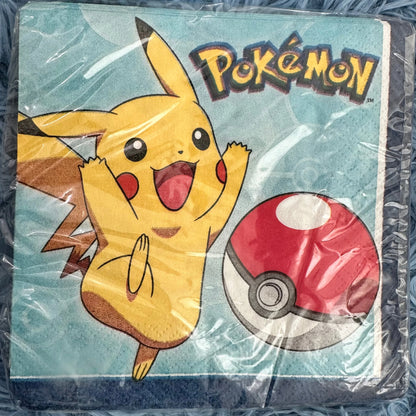 Pokémon Napkins, 16 Pieces, 9 3/4 in x 9 3/4 in