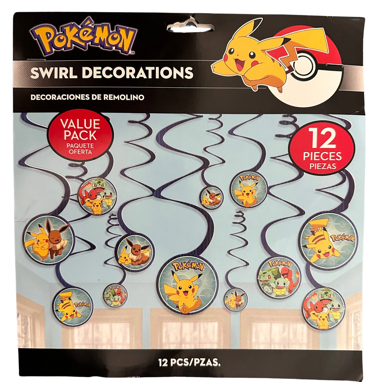 Decoraciones de Remolino de Pokémon, 12 Piezas