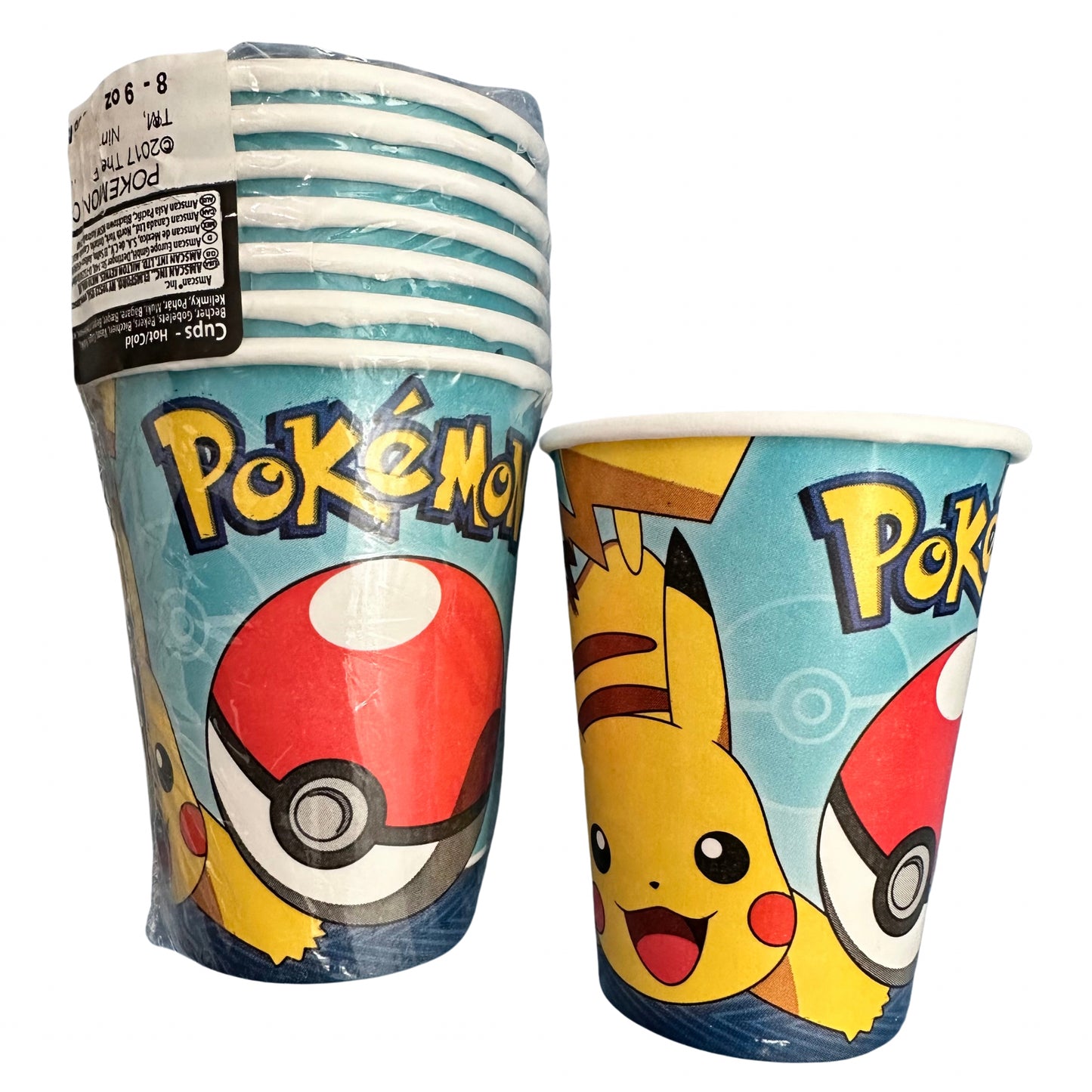 Vasos de Pokémon, 8 Piezas, 9 oz