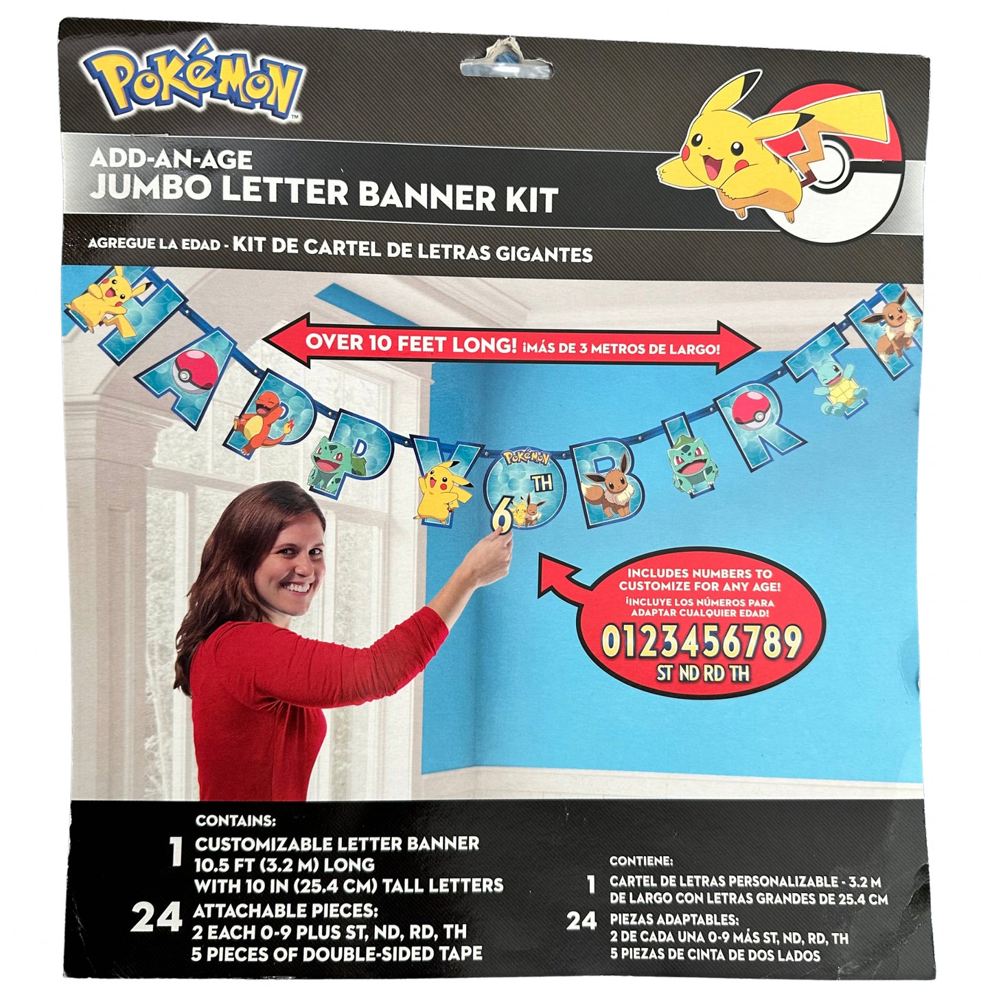 Customizable Pokémon Jumbo Banner, 25 Pieces, 10 ft