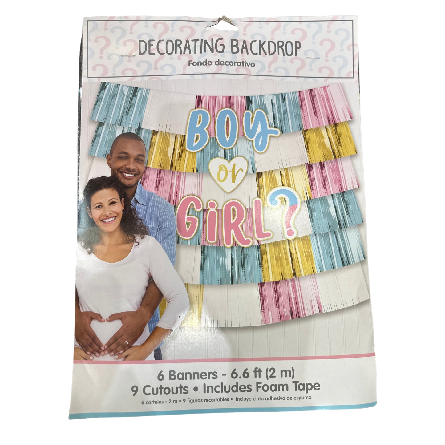 Fondo Decorativo para Gender Reveal, 15 Piezas, 6.6 ft