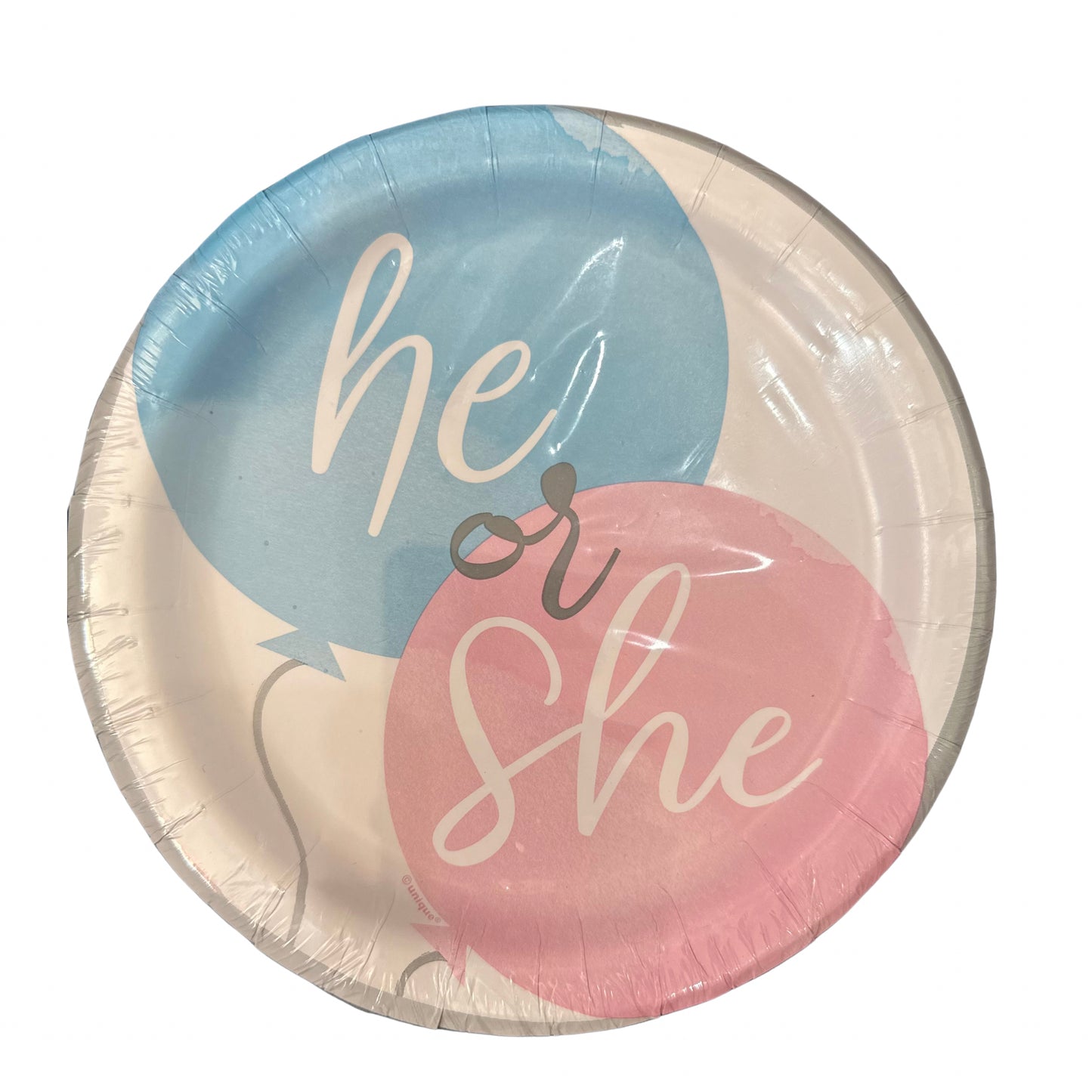 Gender Reveal Plates, 8 Pieces, 7 in