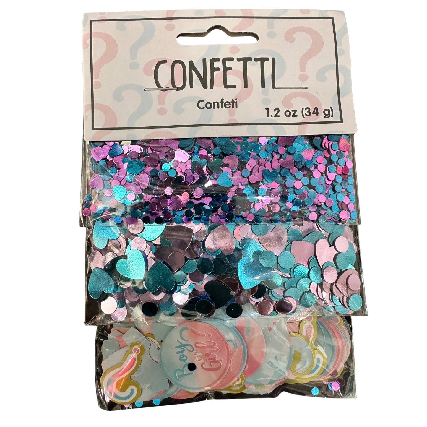 Gender Reveal Confetti, 3 Pieces, 1.2 oz