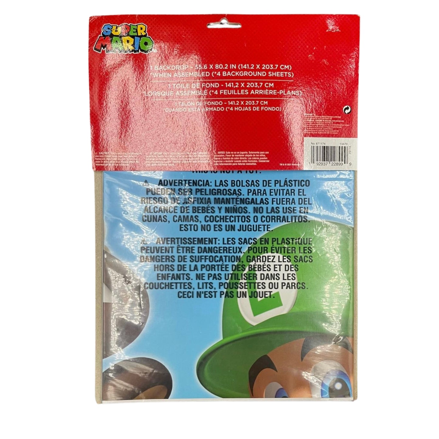 Fondo de Mario Bros, 4 Piezas, 55.6 in x 80.2 in